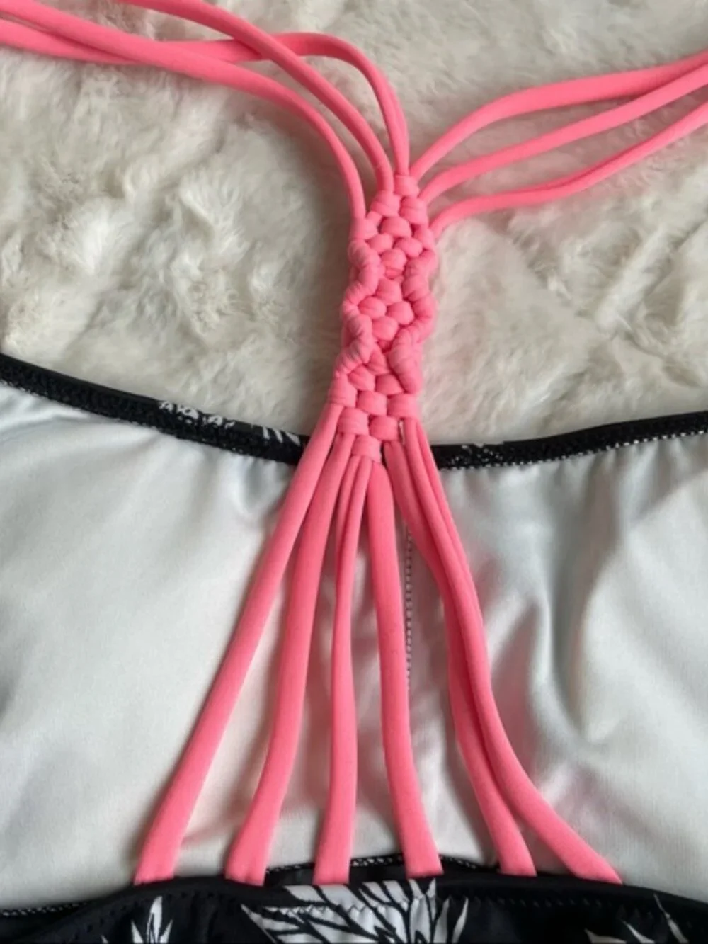 Victoria’s Secret PINK | Pineapple Racerback Flounce Bikini Top | Size Small